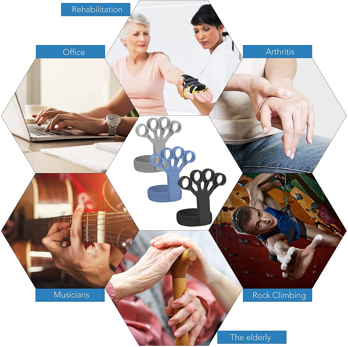 Silicone Grip Device Finger Exercise - Perfect for grip strength